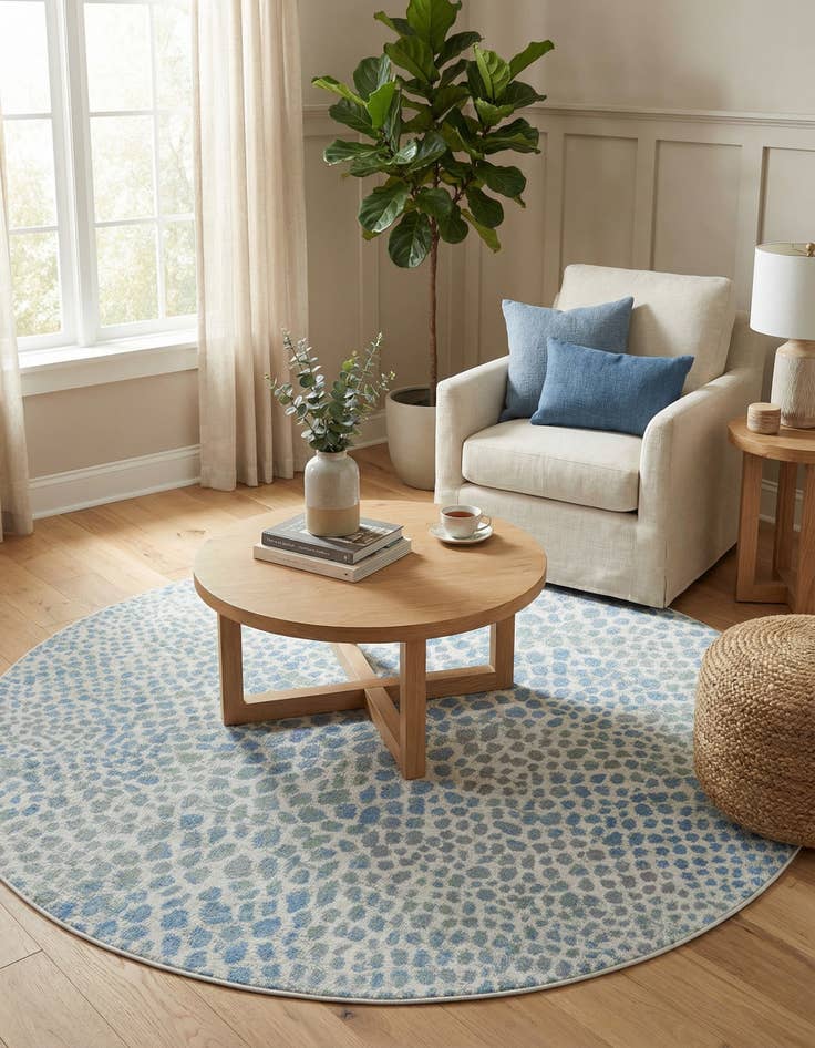 Detail image of  7' 10 x 7' 10 Kamala Washable Round Rug