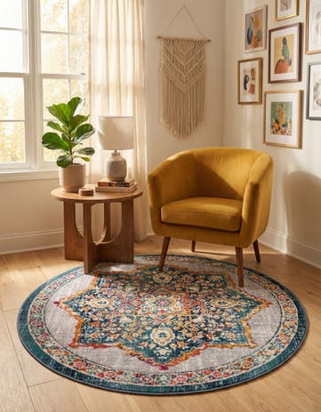 Blue Budapest Round Rug
