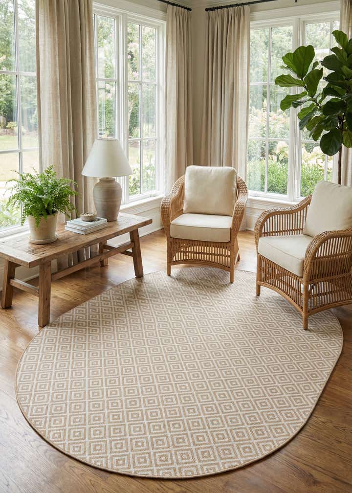 7' 10 x 10' Easy-Clean Jill Zarin Costa Rica Indoor / Outdoor Oval Rug