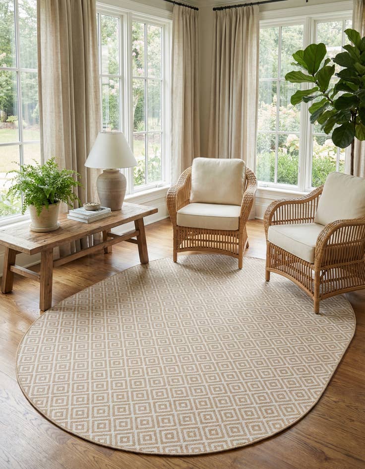 Detail image of 7' 10 x 10' Easy-Clean Jill Zarin Costa Rica Indoor / Outdoor Oval Rug