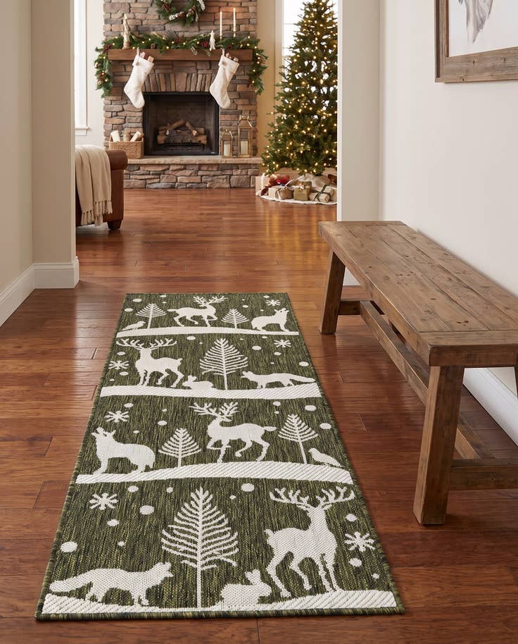 Detail image of 2' x 5' 3 Easy-Clean Holiday Indoor / Outdoor Runner Rug