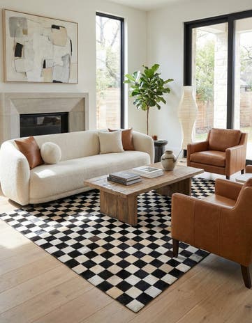 5' x 8' Cowhide Leather Rug