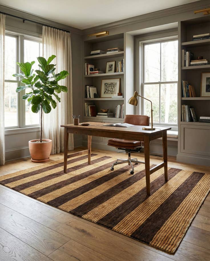 Detail image of 4' 9 x 6' 3 Hand Knotted Modern Ziegler Rug