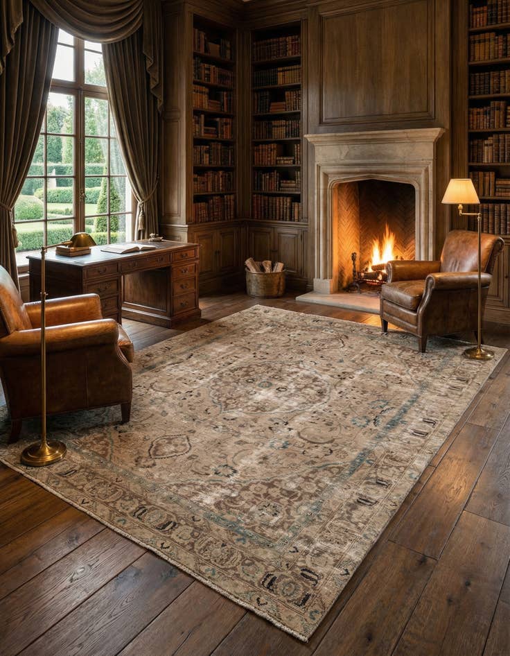 Detail image of 9' x 11' 6 Hand Knotted Ultra Vintage Persian Wool Rug