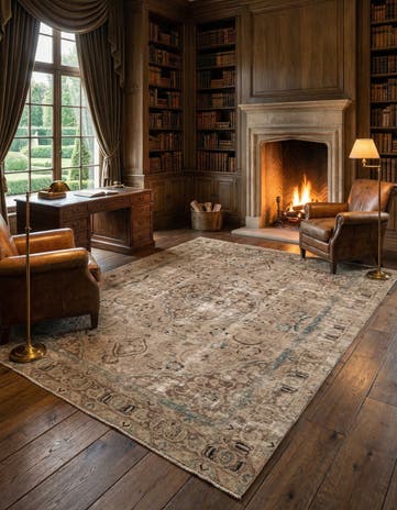 9' x 11' 6 Hand Knotted Ultra Vintage Persian Wool Rug