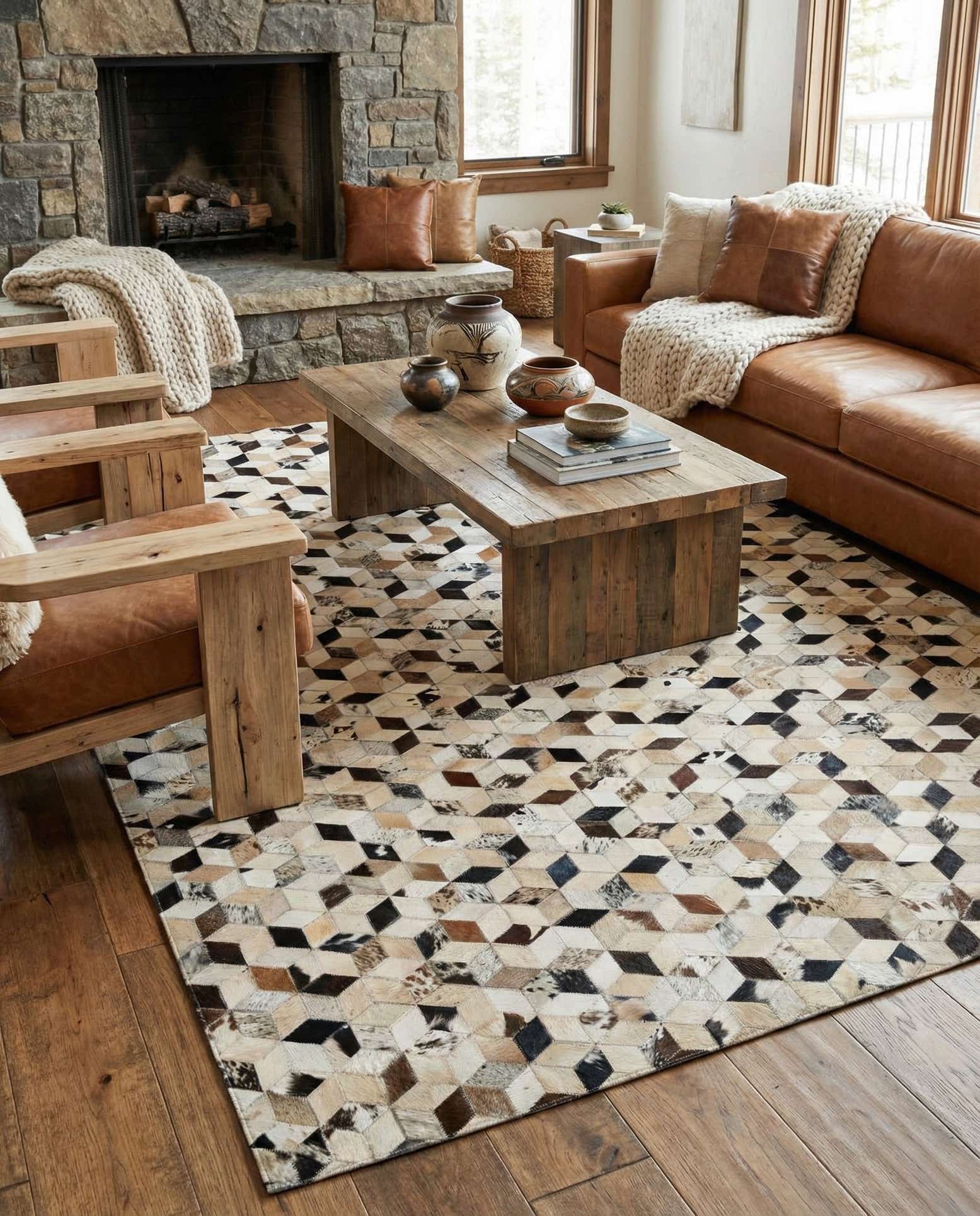 5' 1 x 7' 11 Cowhide - Patchwork Rug