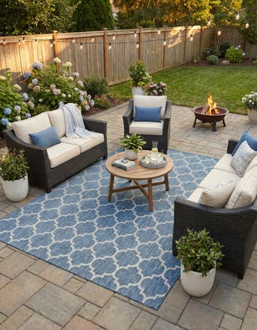 10' x 13' Easy-Clean Lattice Indoor / Outdoor Rug
