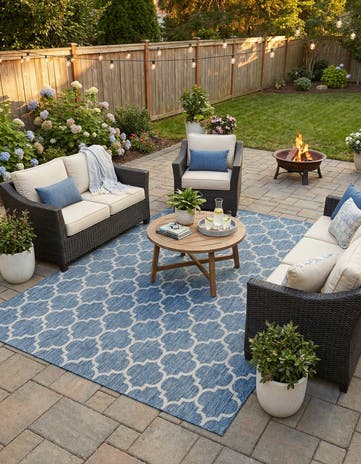 10' x 13' Easy-Clean Lattice Indoor / Outdoor Rug