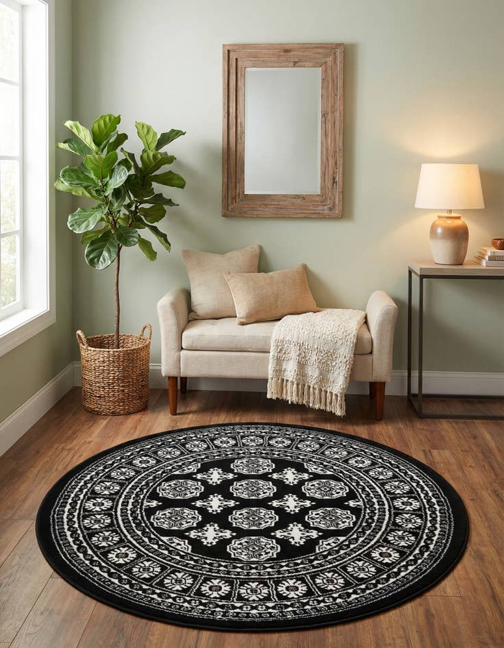 Detail image of 3' x 3' Bokhara Round Rug