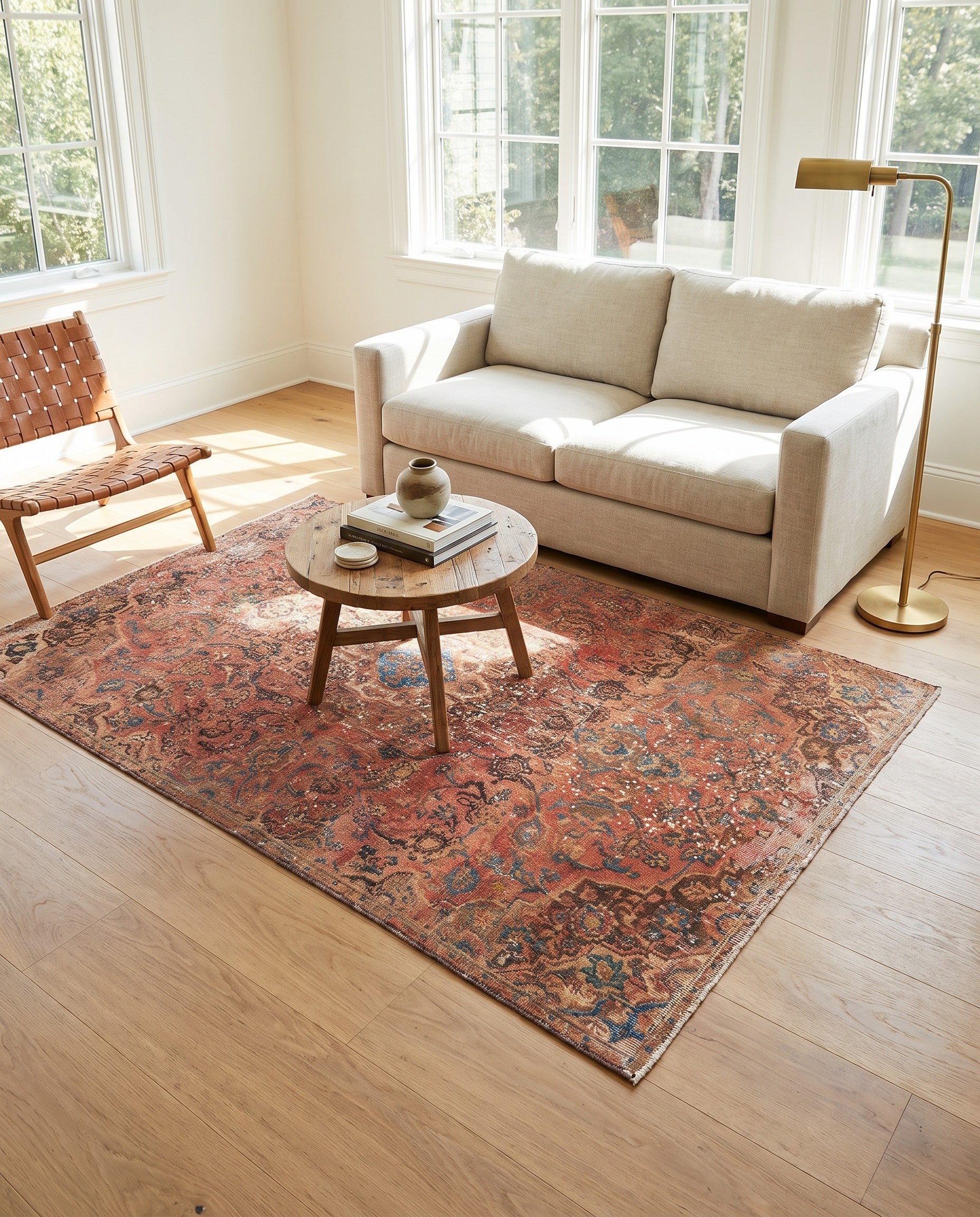 4' x 6' 7 Hand Knotted Ultra Vintage Persian Wool Rug