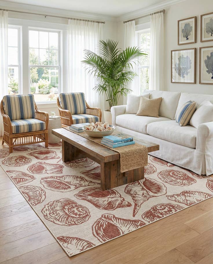 Detail image of 10' x 14' Easy-Clean Coastal Indoor / Outdoor Rug