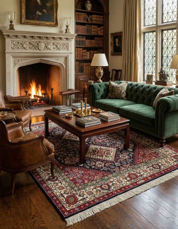 7' 5 x 8' 8 Hand Knotted Farahan Oriental Wool Square Rug