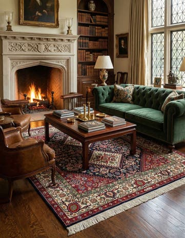 7' 5 x 8' 8 Hand Knotted Farahan Oriental Wool Square Rug