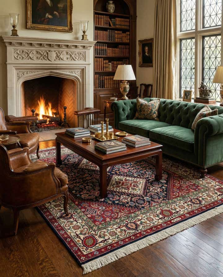 7' 5 x 8' 8 Hand Knotted Farahan Oriental Wool Square Rug