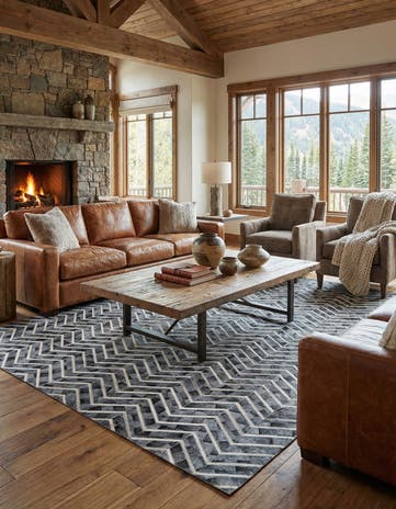5' x 8' Cowhide Leather Rug
