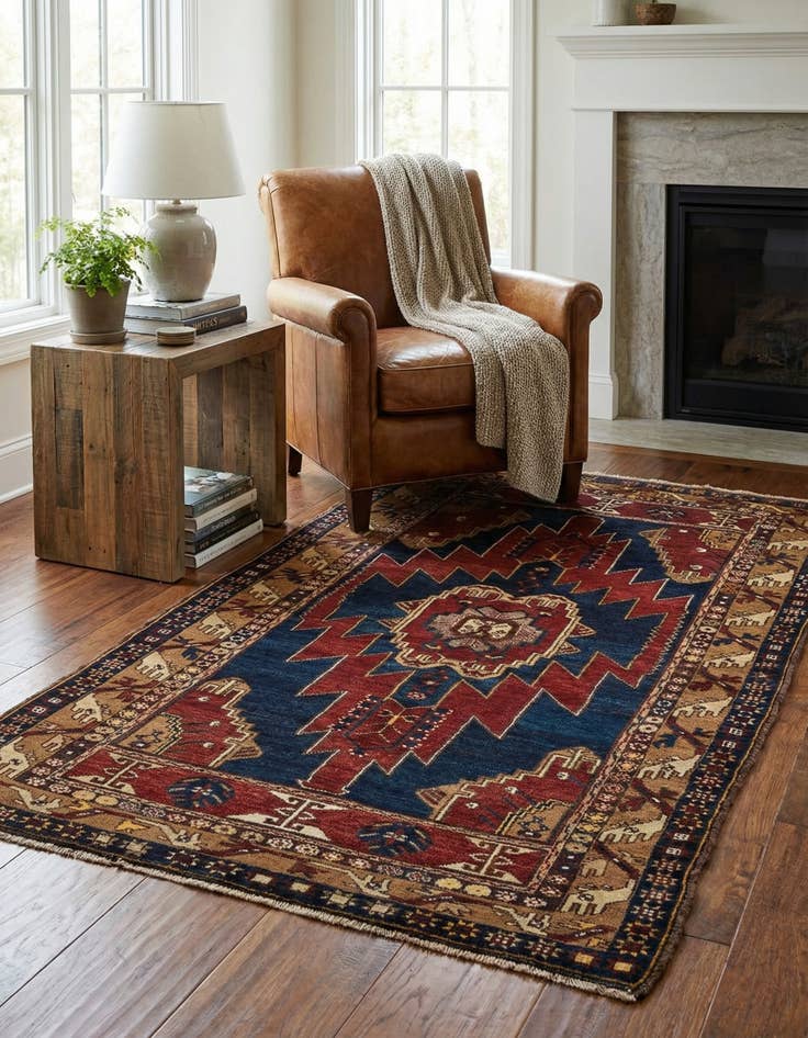 Detail image of  4' 5 x 7' 5  Hand Knotted Anatolian Oriental Wool Rug