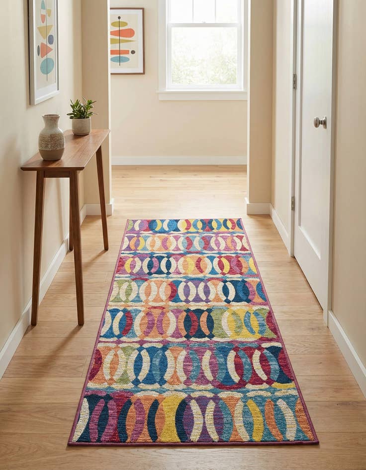 Detail image of  2' x 5'  Washable Modern Indoor / Outdoor Runner Rug