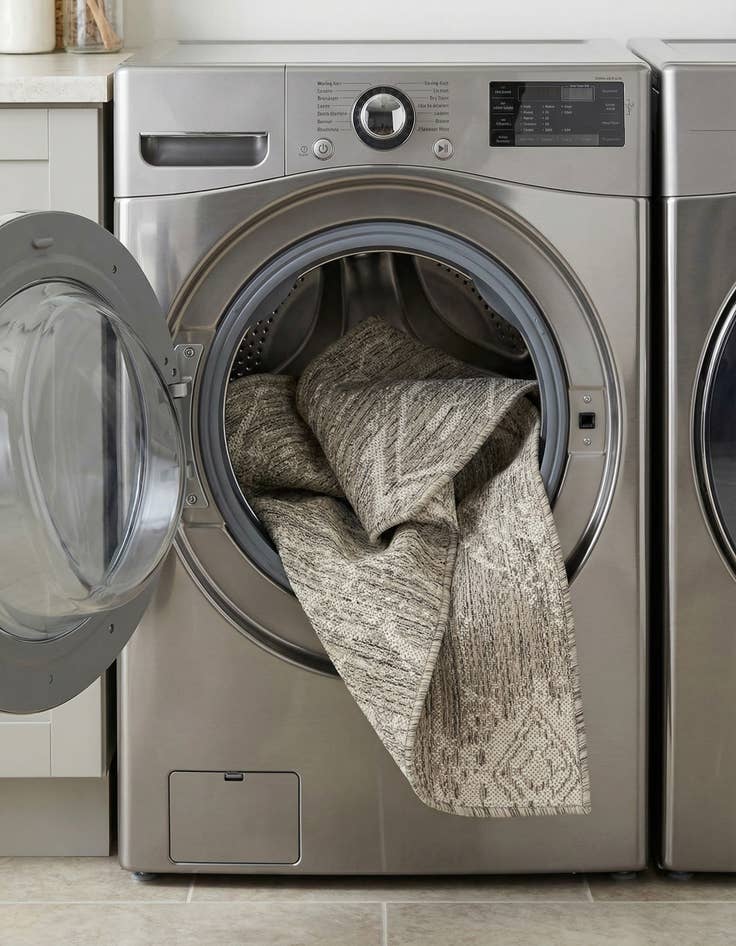 Detail image of 2' x 4'  Washable Bohemian Indoor / Outdoor Runner Rug