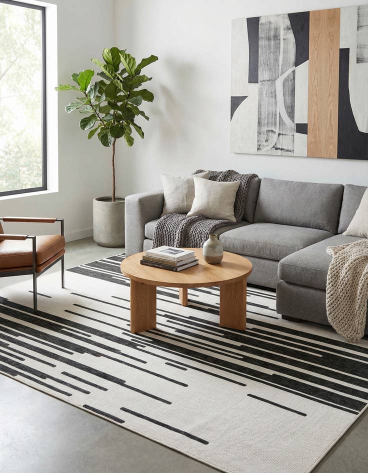 Detail image of 9' x 12'  Washable Modern Indoor / Outdoor Rug