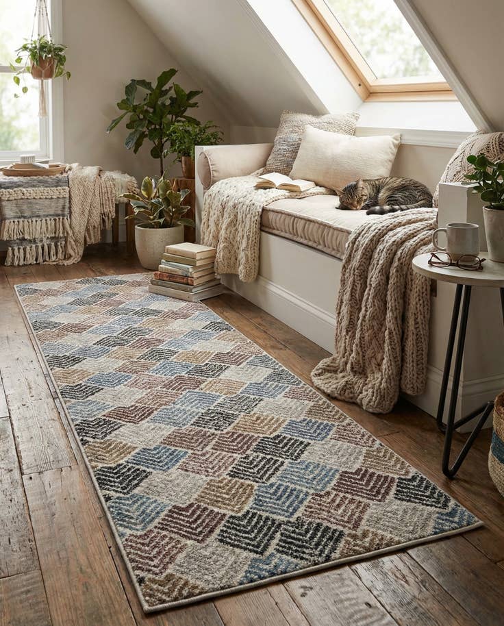 Detail image of 2' x 8' Eco Trellis Runner Rug