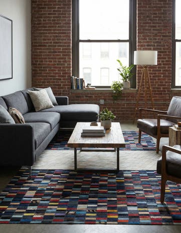 5' 1 x 8' Cowhide Leather Rug