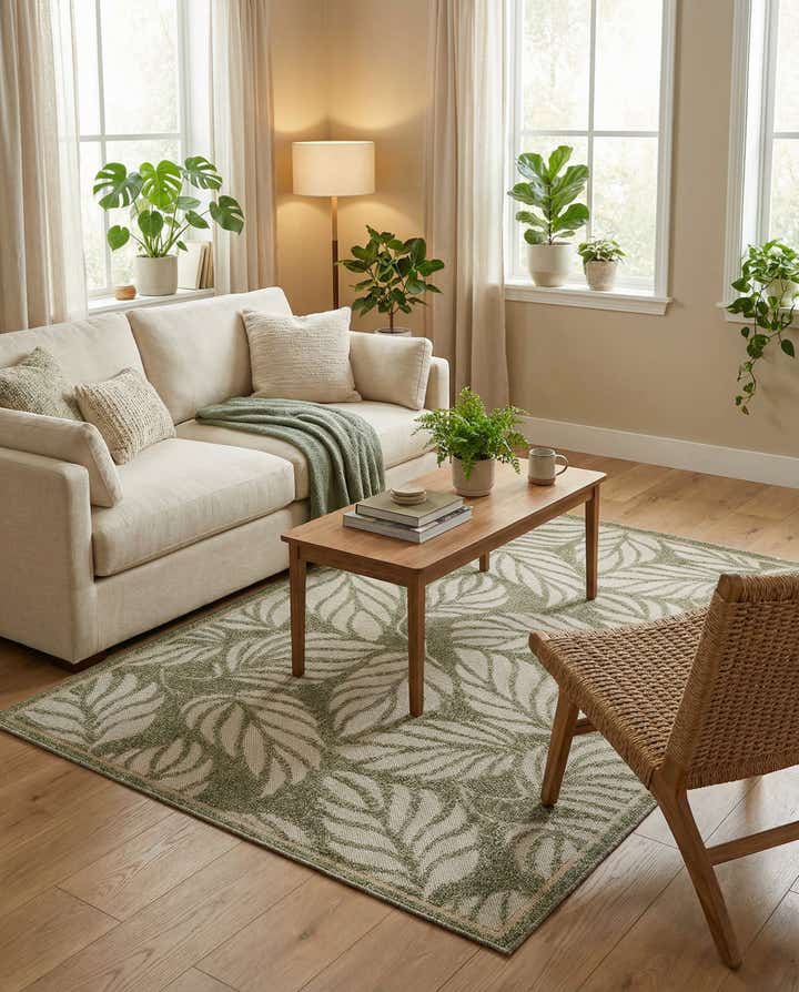 4' x 6' Easy-Clean Botanical Indoor / Outdoor Rug