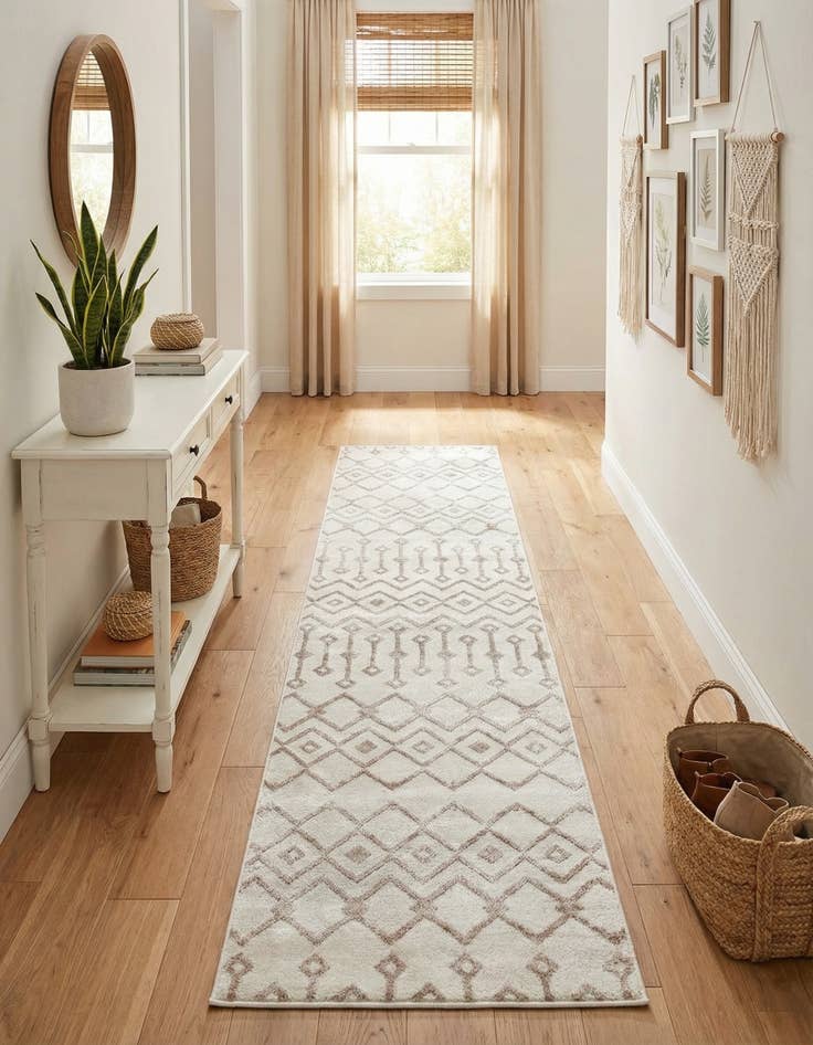 Detail image of  2' 7 x 12' Bohemian Trellis Runner Rug
