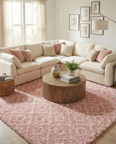  10' x 10' Lattice Shag Square Rug