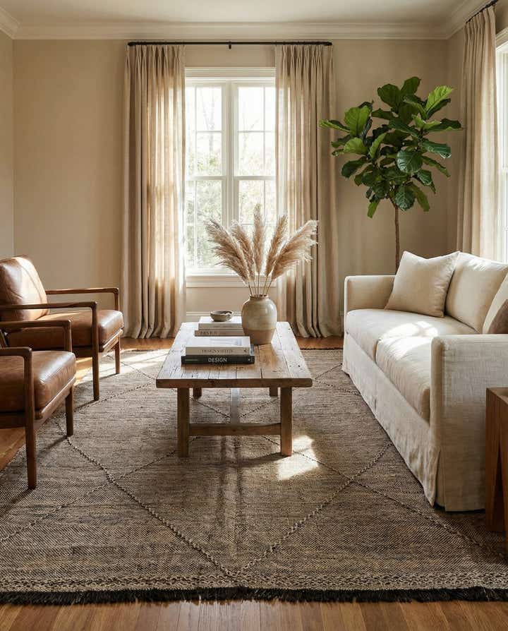 7' x 9' 7 Hand Knotted Moroccan Wool Rug