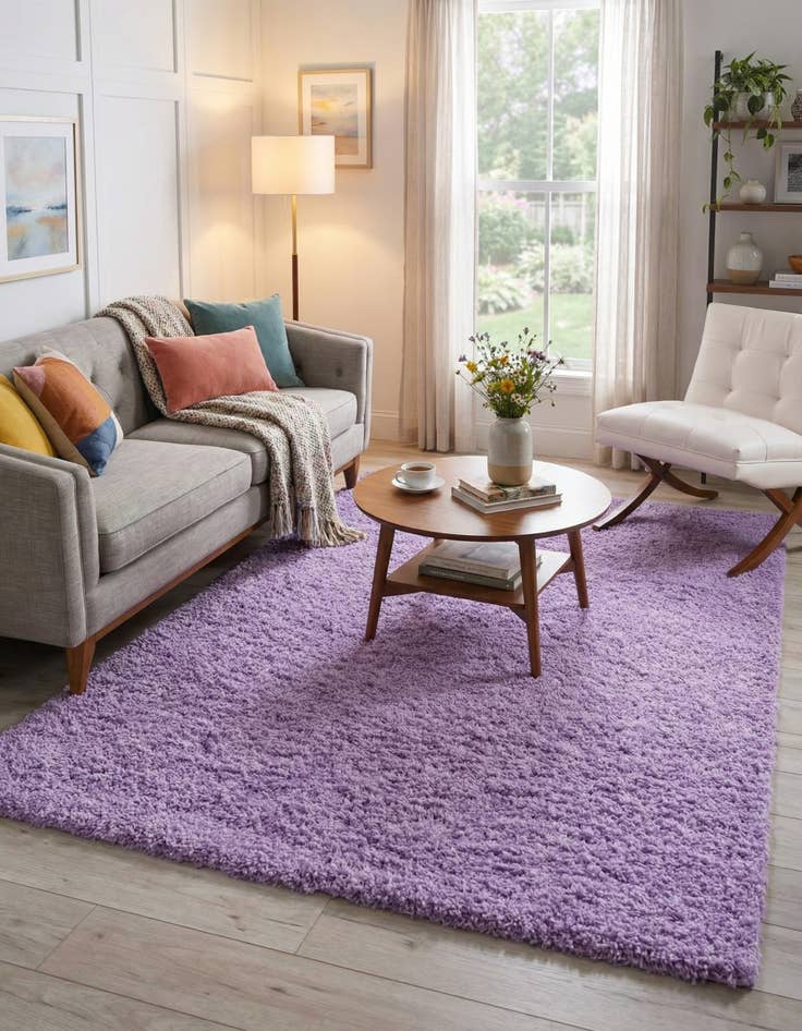 Detail image of  7' 10 x 11' Solid Shag Rug