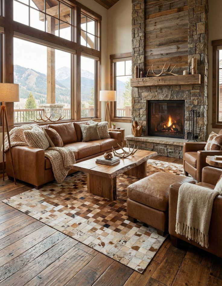 Detail image of  5' x 7' 11 Cowhide - Patchwork Rug