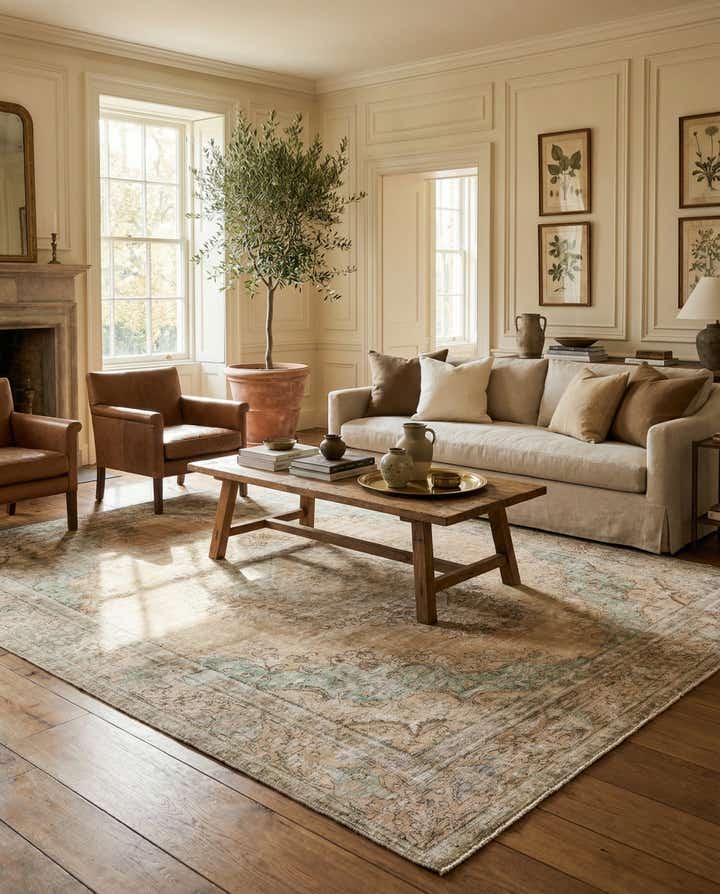 9' 8 x 12' 9 Hand Knotted Ultra Vintage Persian Wool Rug