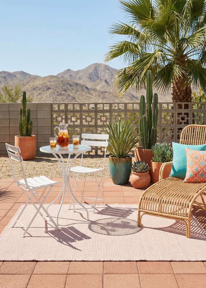3' 3 x 5' 3 Easy-Clean Jill Zarin Palm Springs Indoor / Outdoor Rug