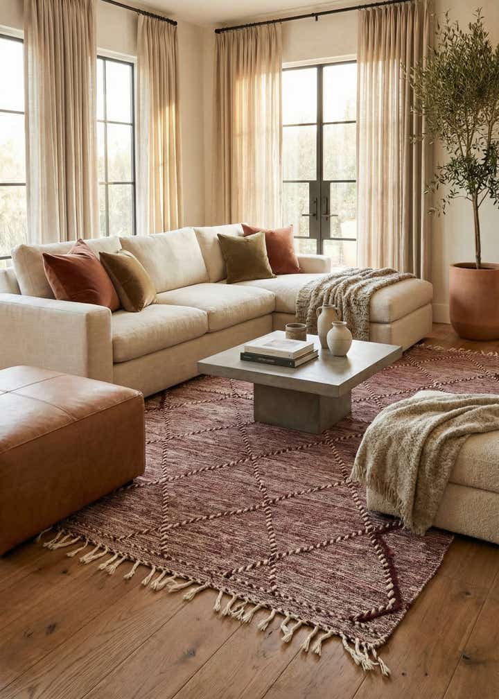 6' 6 x 10' Hand Knotted Moroccan Wool Rug