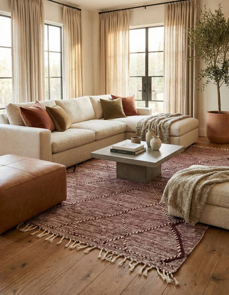 Detail image of 6' 6 x 10' Hand Knotted Moroccan Wool Rug