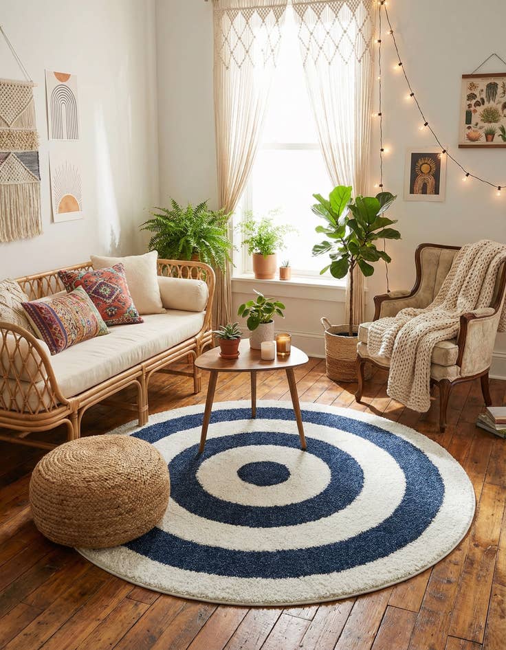 Detail image of 5' 3 x 5' 3 Boho Round Rug