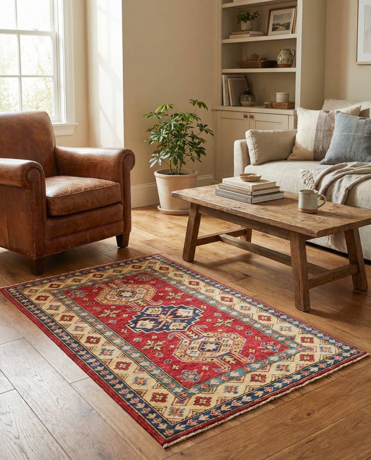 Detail image of 2' 7 x 3' 9 Hand Knotted Kazak Oriental Rug
