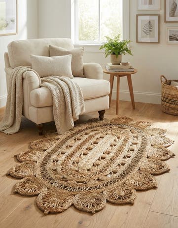 Natural Handmade Braided Jute Oval Rug