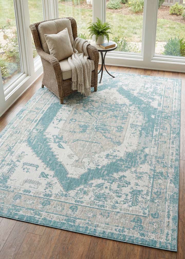 10' x 14' Easy-Clean Traditional Indoor / Outdoor Rug