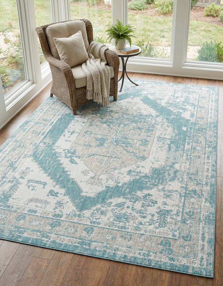 Detail image of 10' x 14' Easy-Clean Traditional Indoor / Outdoor Rug