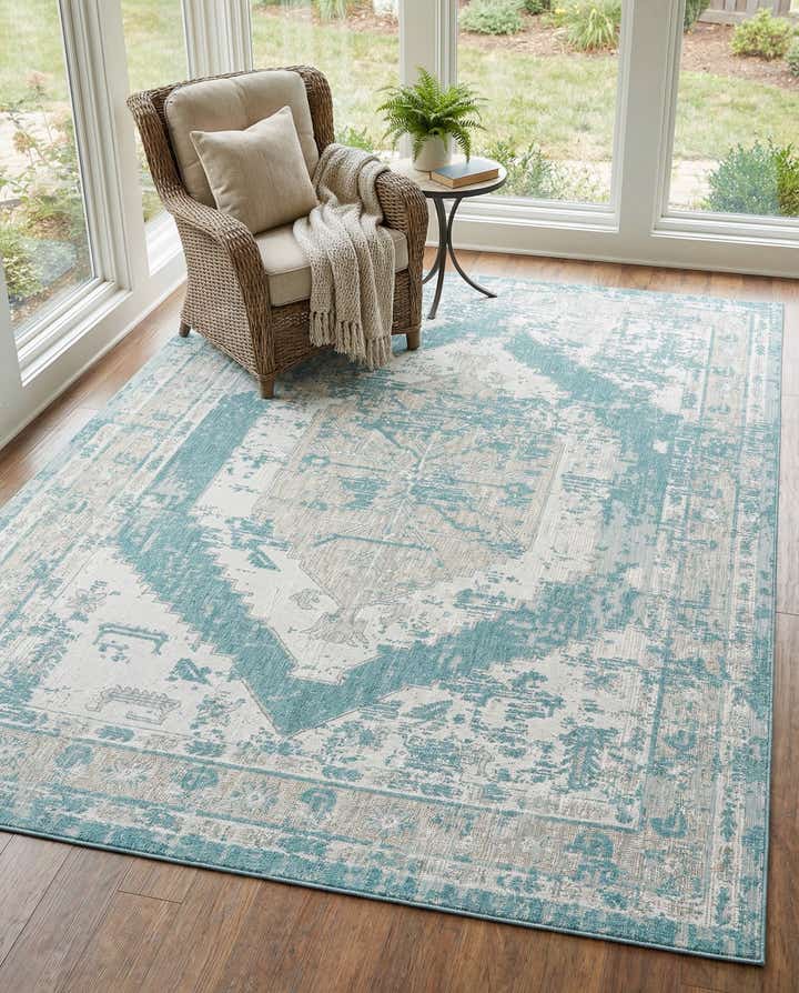 10' x 14' Easy-Clean Traditional Indoor / Outdoor Rug