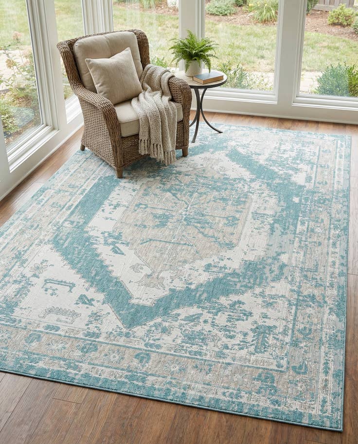 Detail image of 10' x 14' Easy-Clean Traditional Indoor / Outdoor Rug