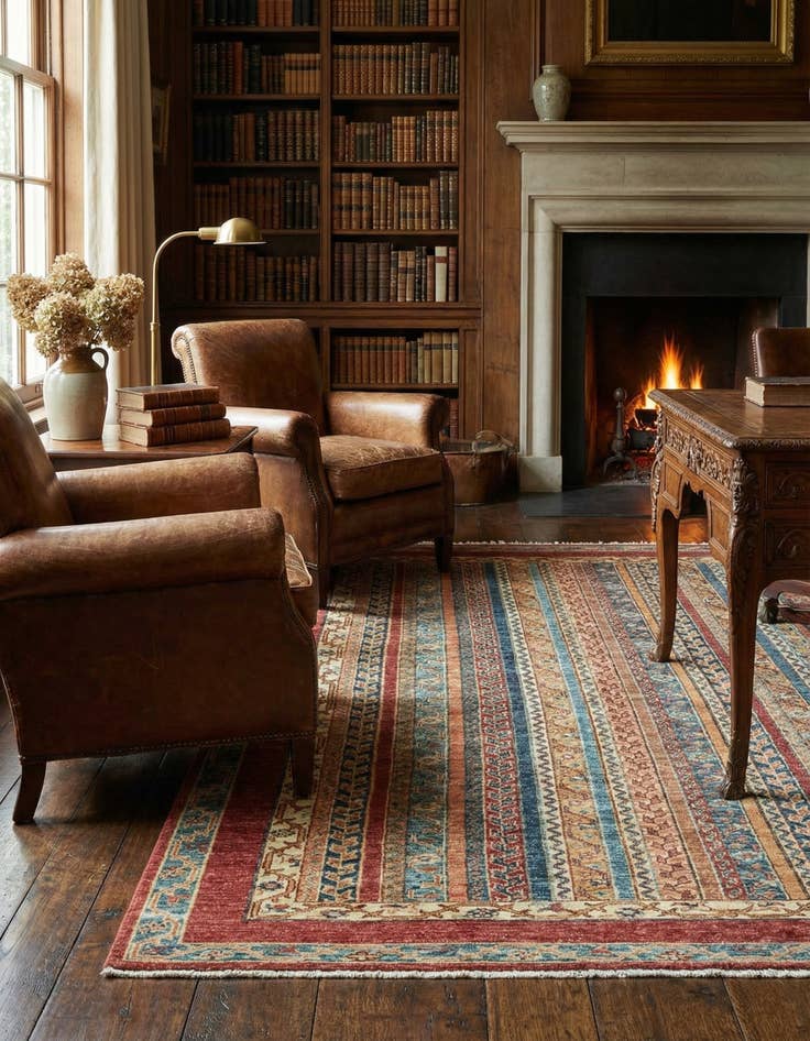 Detail image of  5' x 6' 6  Hand Knotted Ariana Ziegler Rug