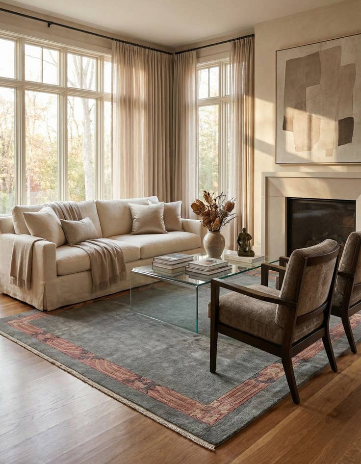 Detail image of 8' 5 x 11' 4  Hand Knotted Tibet Wool Rug