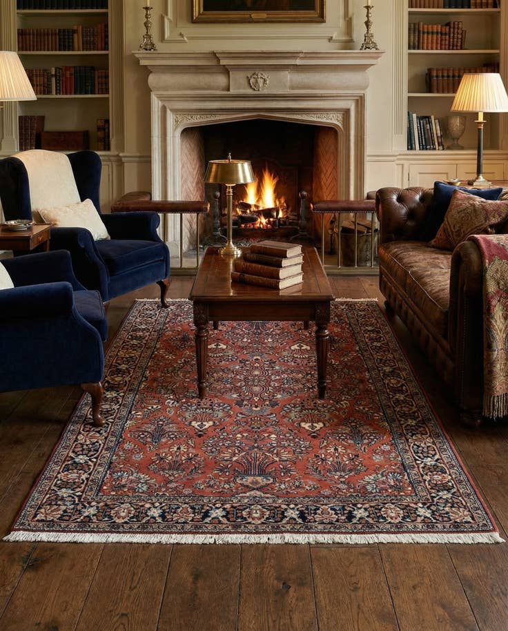 Detail image of 4' 3 x 6' Hand Knotted Jaipur Wool Rug