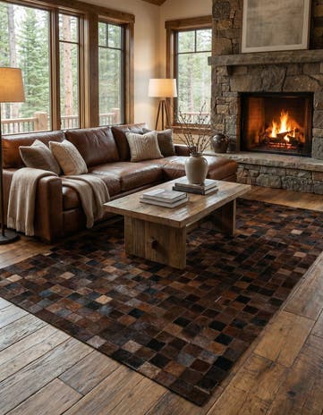 5' 2 x 8' 1 Cowhide - Patchwork Rug