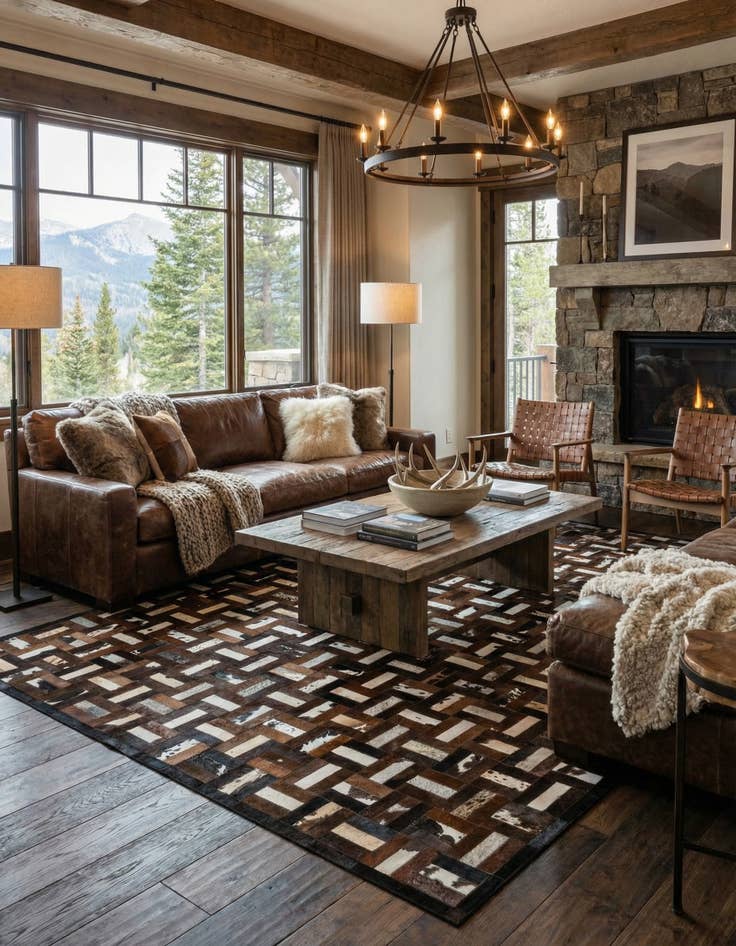 Detail image of  8' 2 x 10' 1 Cowhide - Patchwork Rug