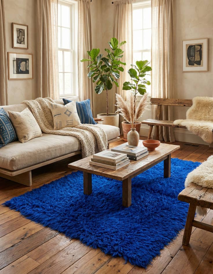 Detail image of 4' 8 x 6' 8  Hand Knotted Moroccan Wool Rug