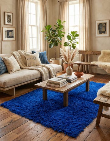 4' 8 x 6' 8 Hand Knotted Moroccan Wool Rug