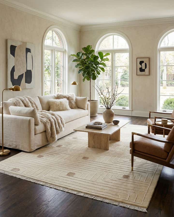 6' 6 x 9' 7 Hand Knotted Darya Wool Rug